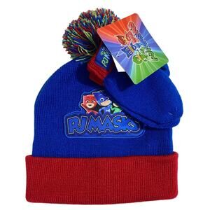 Beanie Cap - PJ Mask - Blue/Red w/Mittens Hat 358805
